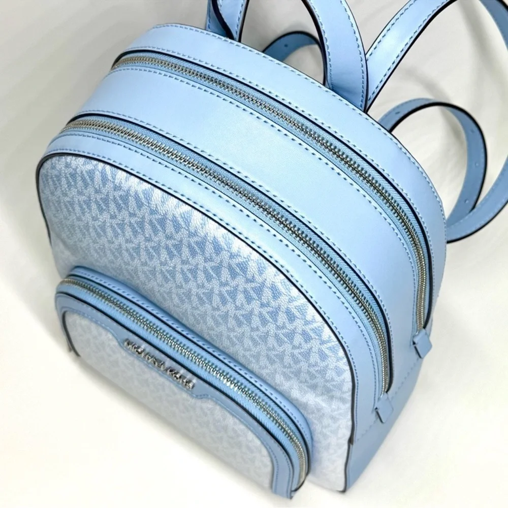 Michael Kors Jaycee Medium Ombré Signature Logo Backpack Light Sky Blue